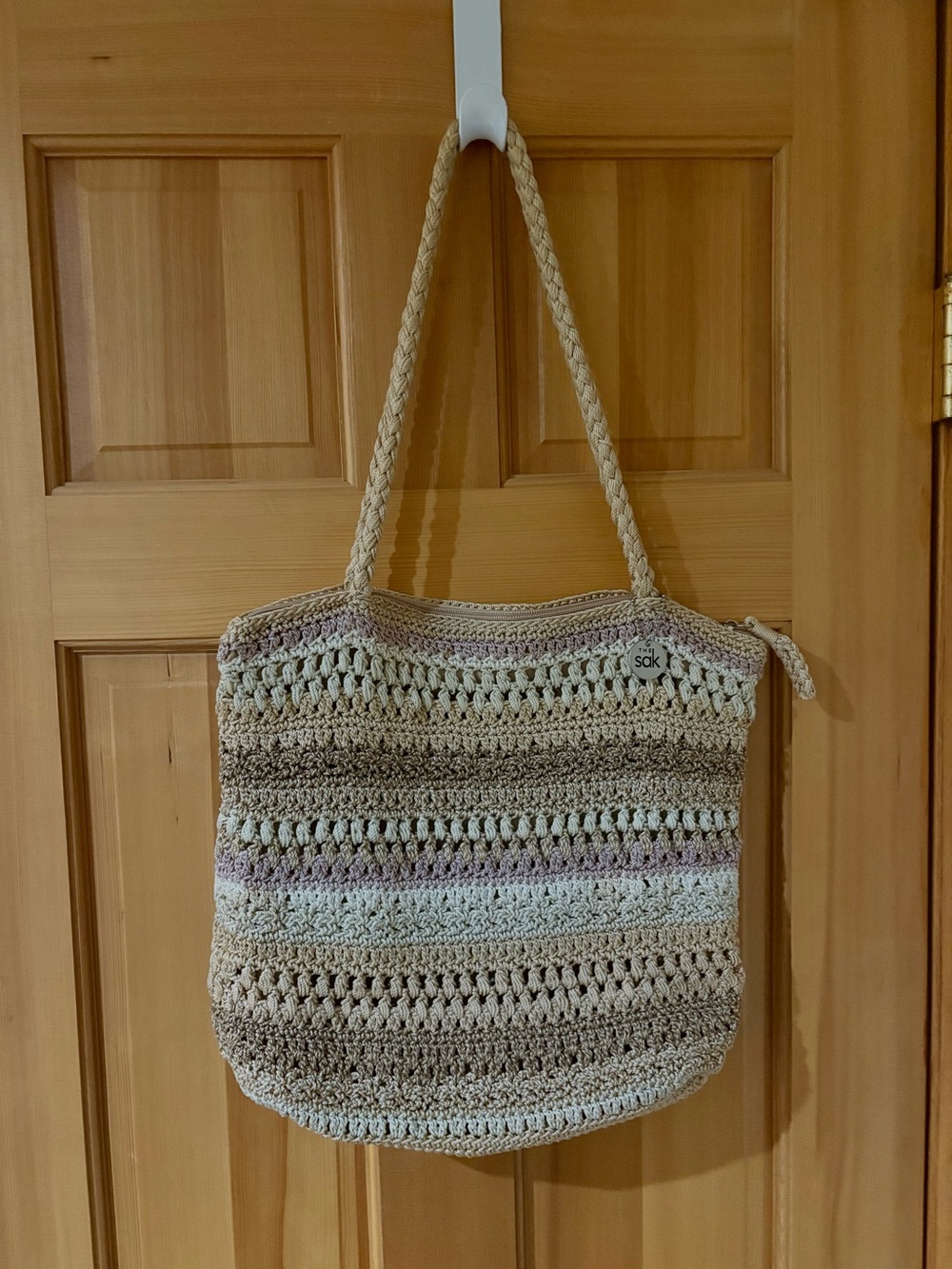 The Sak Multicolored Stripe Large Crochet Tote